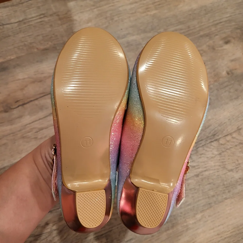 Glittery Pastel Kids Mary Jane Shoes